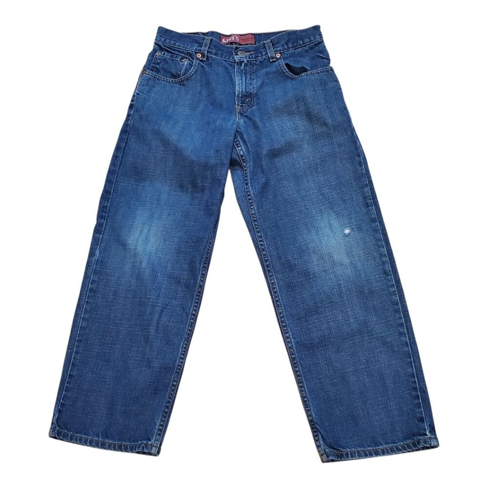LEVIS SZ 10H 30 X 26 Boys Husky 550 Relaxed Fit Blue Denim Jeans 100% Cotton